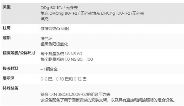 ARMATURENBAU 帶波登管的特殊雙壓力表DB 5901系列